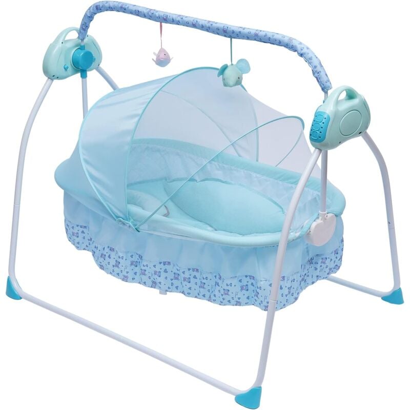 Balançoire pour bébé - Lit bébé électrique intelligent - Balancelle automatique - Berceau pour bébé entre 0 et 18 mois - Avec télécommande (pas de