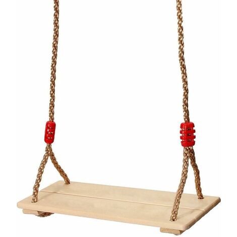 Balançoire pour Enfants Corde Réglable Siège en Bois Max Charge 150kg（39.516）