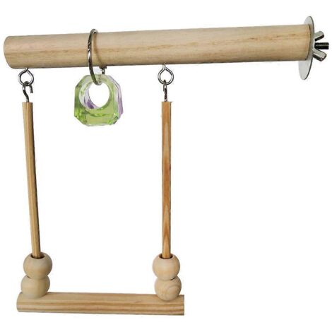 Balançoire pour oiseaux, perchoir en bois naturel pour perroquet, jouets à mâcher en plastique, accessoires pour cage