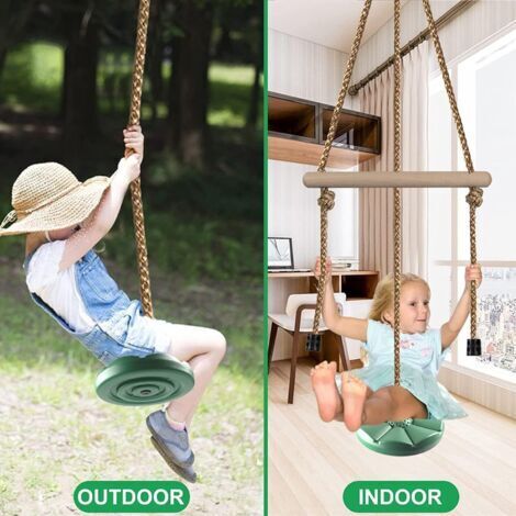 Balançoire ronde pour enfants – Barre de suspension de 2,5 cm – Hauteur de 215 cm – Charge maximale de 120 kg – Plastique imperméable