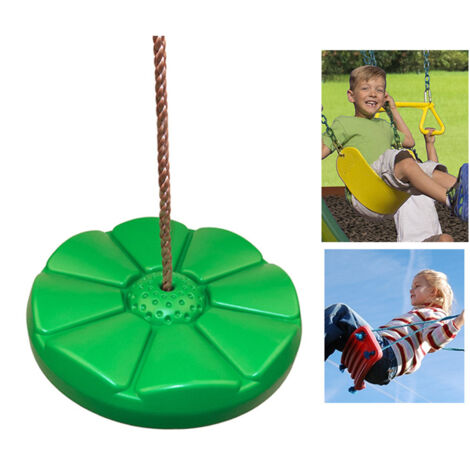 Balançoire Rondelle en Plastique Durable avec Corde Polyéthylène pour Parc Jeux, Équipement de Plein Air pour Enfants