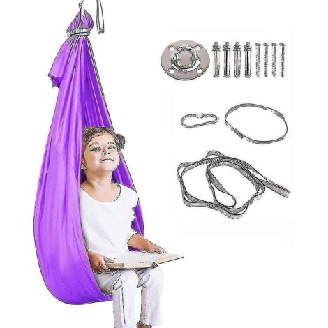 Balançoire sensorielle thérapeutique pour enfants ayant des besoins spéciaux, hamac ajustable pour enfants autistes, TDAH, Asperger, présentant des difficultés d'intégration sensorielle (matériel incl
