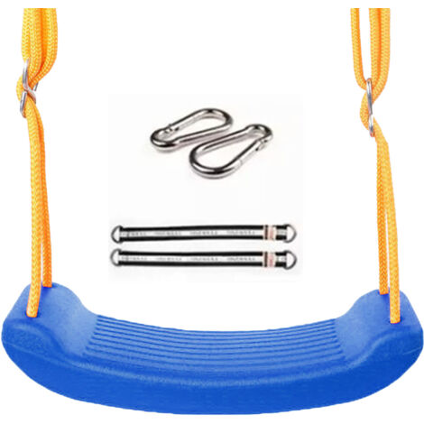 Balançoire siège anti-dérapant boucle réglable résistant à la déchirure corde enfants pour parc extérieur bleu