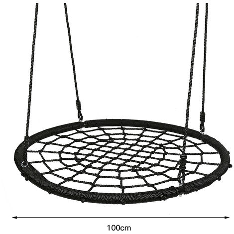 Balançoire nid d'oiseau pour enfants et adultes (Ø120cm) - Couleur noir