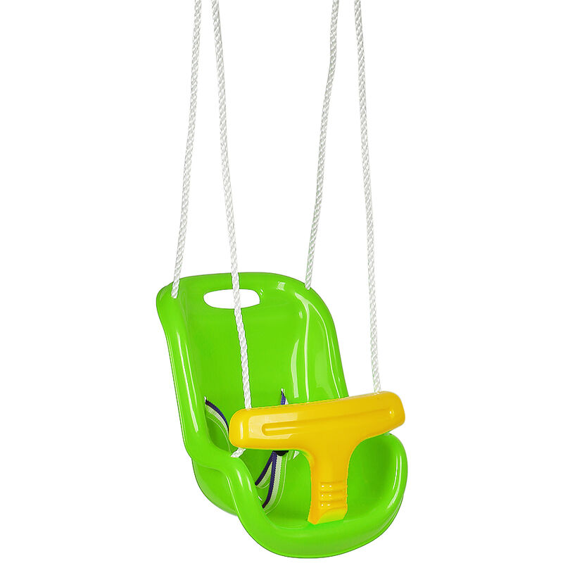 Balançoire d'enfant- siège bébé en plastique 372340cm vert,Corde pré-montée pour Jouer Extérieur