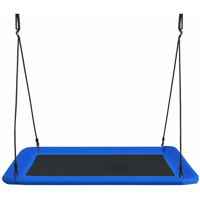 Balançoire en plate-forme en tissu oxford avec cordes de suspension hauteur réglable 100-180cm poids 315kg bleu - bleu