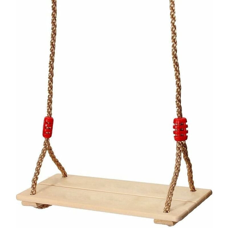 Aougo - Balançoire pour Enfants Corde Réglable Siège en Bois Max Charge 150kg(39.516)