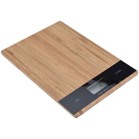 Balanza cocina bambu 20x15 cm. 5k.