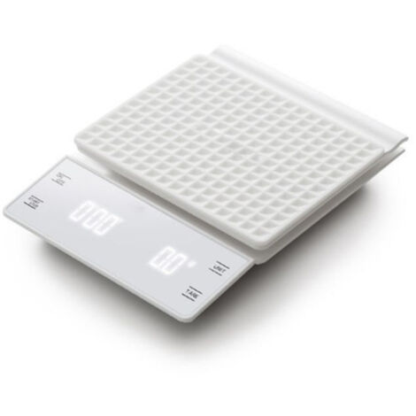 Balanza de cocina, balanza electrónica multifuncional para cocina, balanza digital precisa para café (blanca)