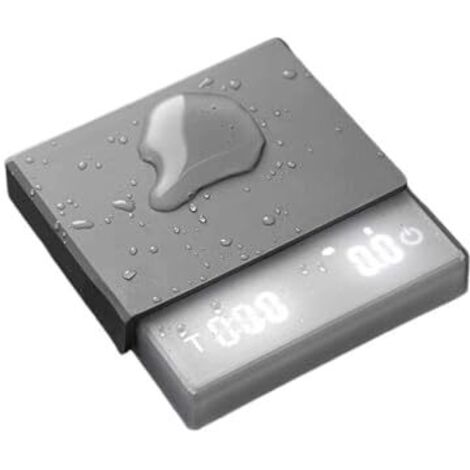 Balanza de cocina con temporizador, pantalla digital recargable, alta precisión de 0,1 g, 3 modos, apta para café de filtro y espresso, la balanza ideal para baristas - negra.