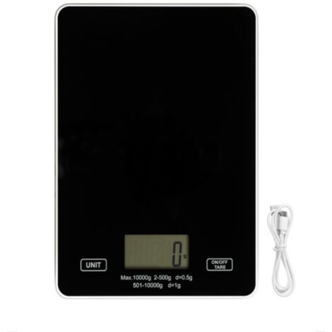 Balanza de cocina digital, balanza de alimentos, recargable por USB, pesa en gramos y onzas, balanza de vidrio templado para hornear y cocinar.