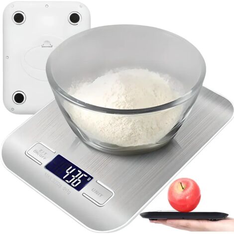 Balanza de cocina digital, capacidad máxima de pesaje 10 kg, con pantalla LCD, balanza electrónica, balanza de precisión, balanza digital, balanza alfabética, balanza doméstica, escala de tara, crista
