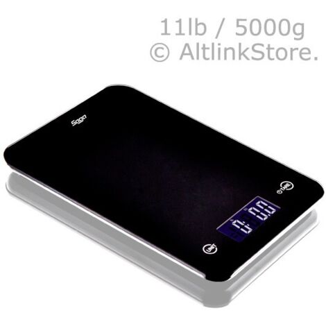 Balanza de cocina digital con pantalla táctil, 5 kg (11 lbs / 5000 g x 1 g oz), para alimentos que favorecen la pérdida de peso.