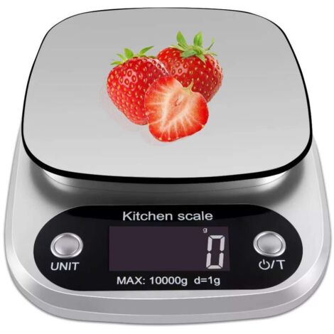 Balanza de cocina digital de 22 libras (aprox. 10 kg) en gramos y onzas (aprox. 10 gramos), para cocinar y hornear.