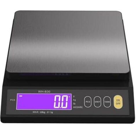Balanza de cocina electrónica digital con pantalla LCD, totalmente impermeable, de acero inoxidable, herramienta de medición y pesaje para repostería (10 kg 1 g).