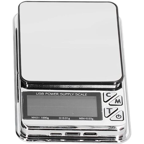 Balanza de precisión pequeña en gramos, 1000 g 0,01 g 7 unidades Pantalla LCD Medicina Joyería Polvo Bolsillo Digital Electrónica Precisión Retroiluminada Portátil Cocina Pantalla Función Tara Café Hi
