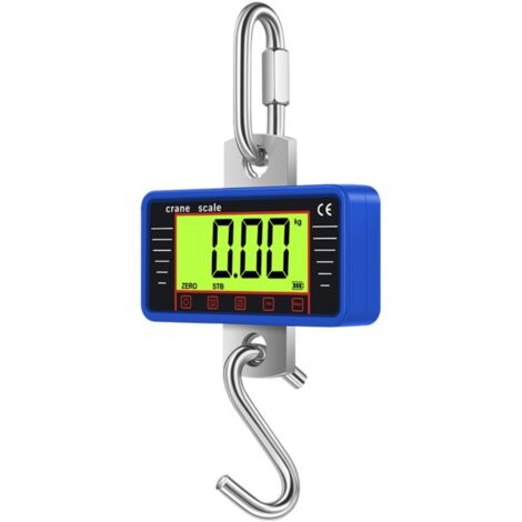 Balanza digital colgante 500 kg / 1100 lb – pantalla LCD, unidades kg/lb/N, para industria, construcción, exteriores