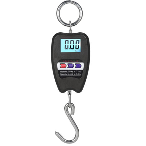 Balanza digital colgante de 200 kg con sensores de precisión, minibalanza portátil tipo grúa de 200 kg con ganchos para agricultura, caza, pesca y actividades al aire libre. También apta para equipaje