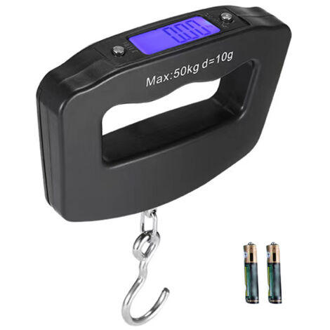 Balanza digital mini Crance de 50 kg con pantalla digital, portátil, industrial, electrónica, robusta, con gancho de elevación, cambio de unidades y función de tara.