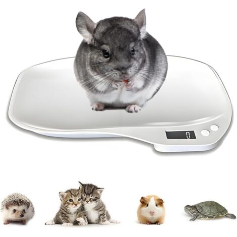 Balanza digital para mascotas, máximo 15 kg, apta para perros y gatos, mini balanza electrónica de cocina, balanza para cachorros y gatitos recién nacidos con bandeja, apta para cachorros/hámsteres/pá