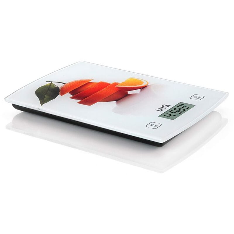

Balanza electrónica de cocina blanca y fresas 5 kg.