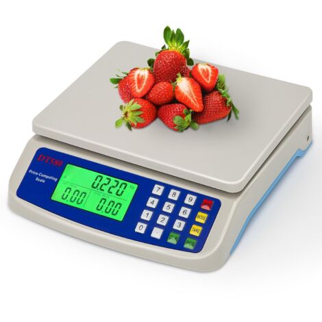 Balanza electrónica de cocina de 30 kg. Balanza digital para alimentos con pantalla LCD, incluye adaptador de corriente de 6 V (Tamaño: 30 kg/1 g).