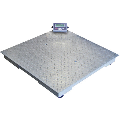 Balanza industrial para palets 120x120cm  3000kg capacidad Precisión 0,5kg  LCD montable  Batería 8h  Funciones peso/tara Compatible con impresora Homologada OIML Base antideslizante