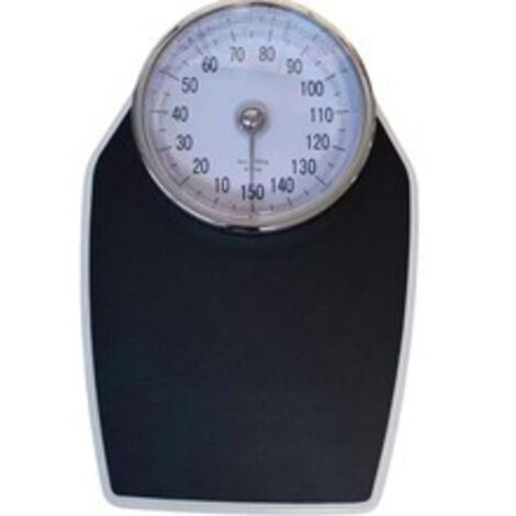 Balanza mecánica PSD para baño de hasta 150 kg, balanza analógica para baño, diseño retro clásico y gran escala en un paquete fácil de usar con tapa de vidrio reforzado.