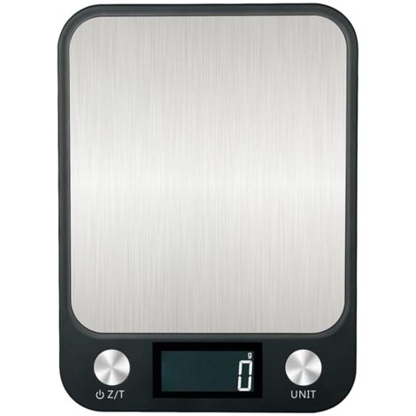Balanza Medidora de Alimentos con Pantalla LED 7 Unidades de Peso 22lb Capacidad Acero Inoxidable Superior para Preparar Comidas Cocinar Hornear Hacer Dieta Negro
