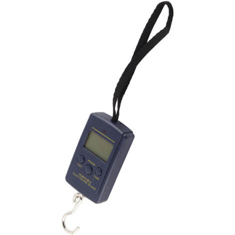 Balanza multifuncional portátil con gancho, precisión de 40 kg/10 g, pantalla grande, plástico ABS, cable flexible, función de tara, unidades kg/lb/oz/jin, apagado automático.