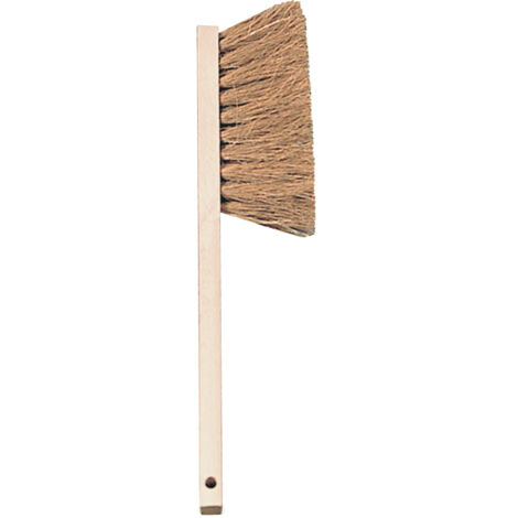 Balayette Coco 3 Rangs a Manche Long Bois Hevea Brut - Fibres Naturelles - Balai Interieur Exterieur Cendres et Poussières