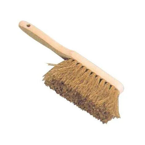 Balayette coco à manche court – Monture bois brut – Fibres naturelles pour nettoyage efficace – Dimensions 290 x 48 x 95 mm – Domergue