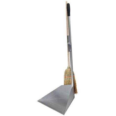 Balayette compacte avec balai en paille de riz – Pelle à poussière en acier galvanisé – Pour nettoyage extérieur efficace – Flora