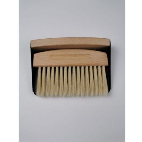 Balayette de table - Ramasse miettes en bois de hêtre avec pelle - Balai de main pour cuisine salle à manger réfectoire，15,5 x 10 x 4cm