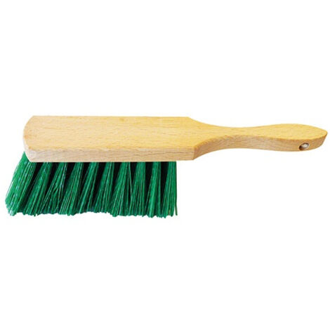 Balayette fibres mi-dures vertes manche bois court - THOMAS