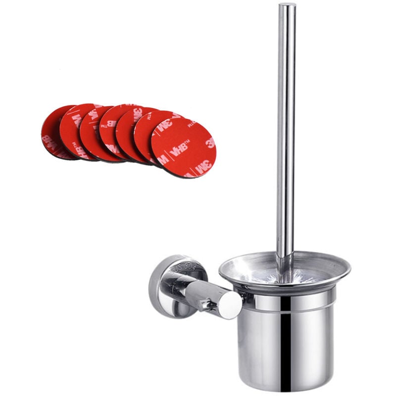 Balayette WC Brosse de Toilette et Support, Kit de Brosse de Nettoyage de Salle de Bain, Brosse pour Toilette en INOX ,32cm