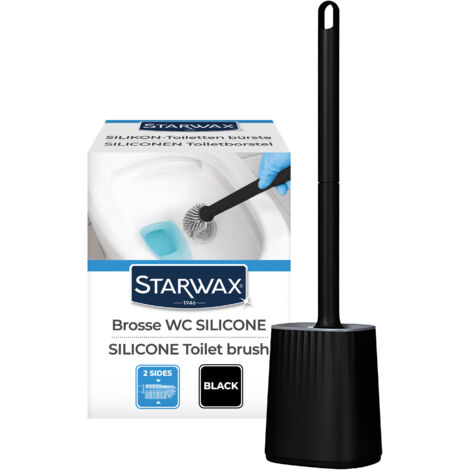 Balayette WC silicone avec support mural X1 Noir STARWAX