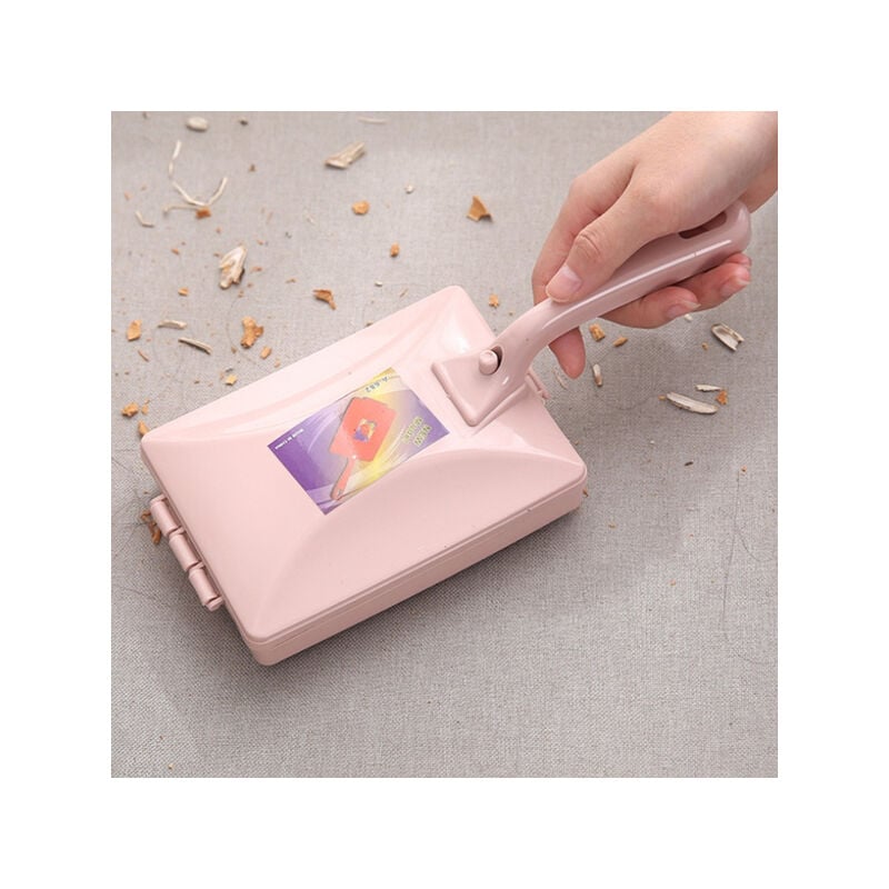 Balayeuse de tapis portative portative balayeuse de débris brosse nettoyant rouleau de collecteur rose