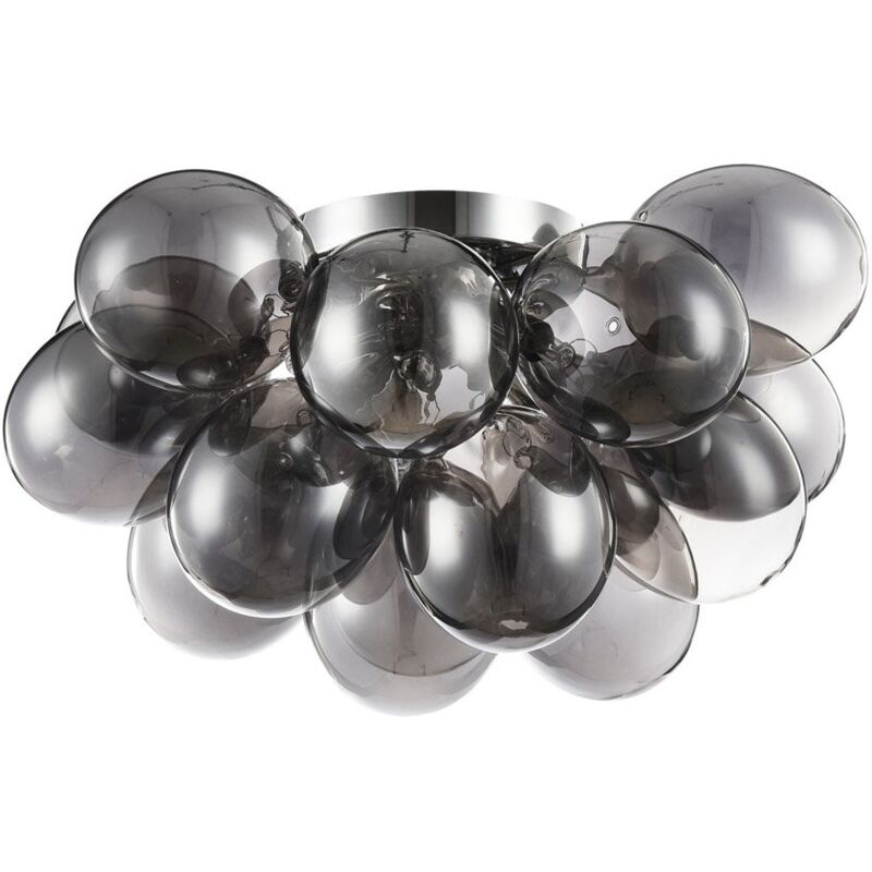 Maytoni - Plafoniera Contemporanea Baldo Metallo Nichel 4 Luci Diffusori Fumè