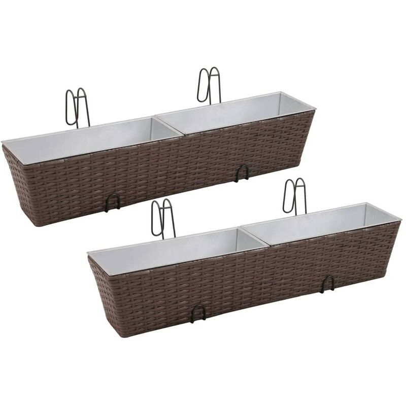 

Balcón Maceta Jardinera De Ratán Trapecio Set De 2 Piezas 80 cm Marrón