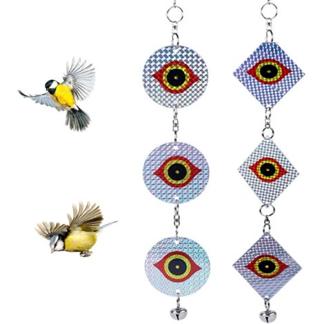 Balcón Ahuyentador De Palomas, Ahuyentador De Palomas Ahuyentador De Aves Reflectante Repelente De Ojos De Búho con Campana Ahuyentador De Aves,2