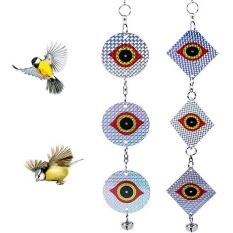 Balcón Ahuyentador De Palomas, Ahuyentador De Palomas Ahuyentador De Aves Reflectante Repelente De Ojos De Búho con Campana Ahuyentador De Aves,2