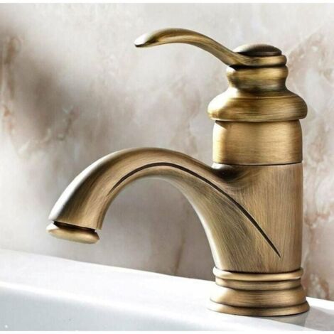 Balcon Bar Toilettes Lave-Mains Robinet d'eau Antique Retro Robinet De Bain Bassin Européen Chaud Et Froid Lavabo De La Salle De Bains Mitigeur en Bronze Finition Cruches Vintage