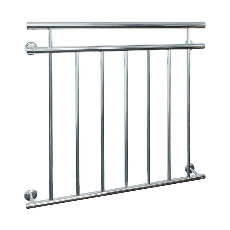 Ecd Germany - Garde-corps Balcon Français - 90 x 100 cm - avec 7 Barres Transversales - Appui Rambarde Balustrade Grille de Sécurité Balcon en Acier