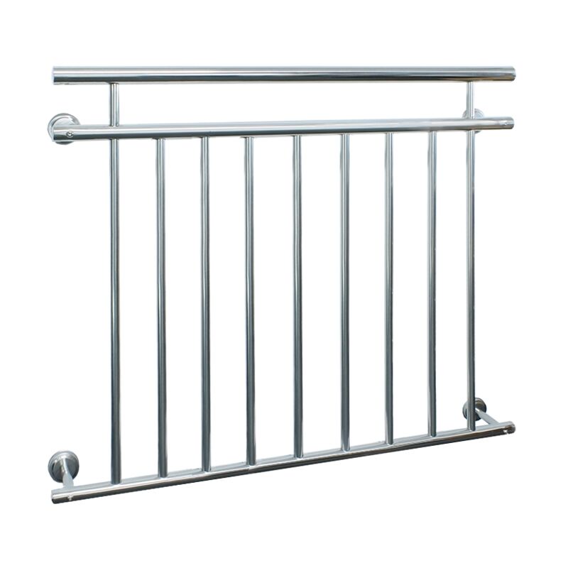 Ecd Germany - Garde-corps Balcon Français - 90 x 128 cm - avec 9 Barres Transversales - Appui Rambarde Balustrade - Grille de Sécurité Balcon en