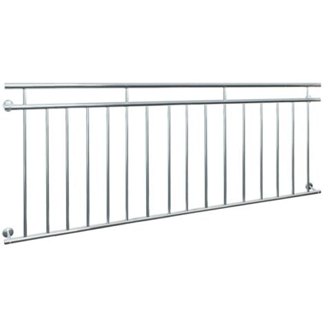 Balcón francés barandilla balaustrada montaje fácil acero inoxidable 225 x 90 cm