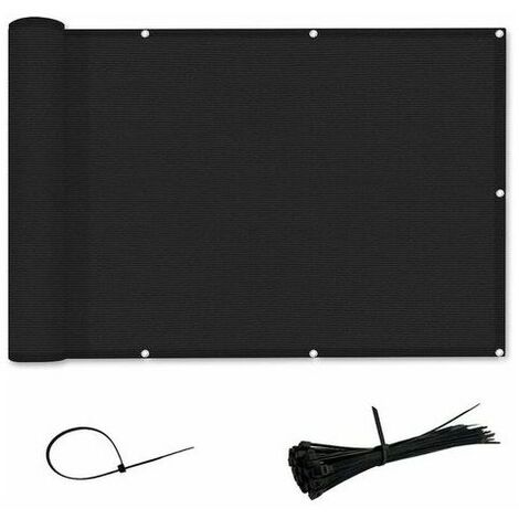 Balcon Hdpe- Résistant Aux Uv Aux Brise-Vue Et Pare-Soleil Pour Déchirures/Rayures De Couture (0.9X3M Noir)