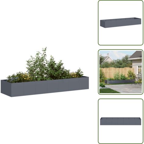 Balcone - vidaXL Fioriera Antracite 280x80x40 cm in Acciaio - Patio