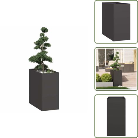 Balcone - vidaXL Fioriera Nera 40x80x80 cm in Acciaio - Patio
