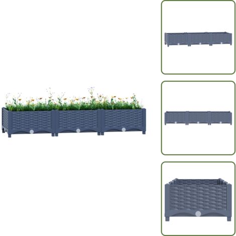 Balcone - vidaXL Fioriera Rialzata 120x40x23 cm in Polipropilene - Cortile